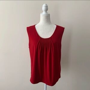 Kasper - Deep Red Sleeveless Blouse - PXL